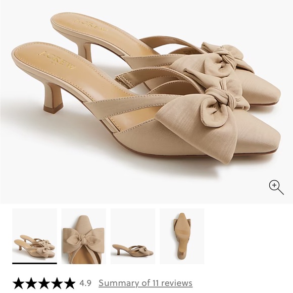 J. Crew Women's Tan Bow Heeled Mules - Picture 2 of 10